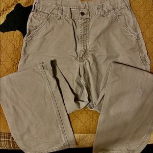 *** MENS CARHARTT WORK PANTS, 34X34, REALLY GOOD CONDITION! *** KHAKI/TAN